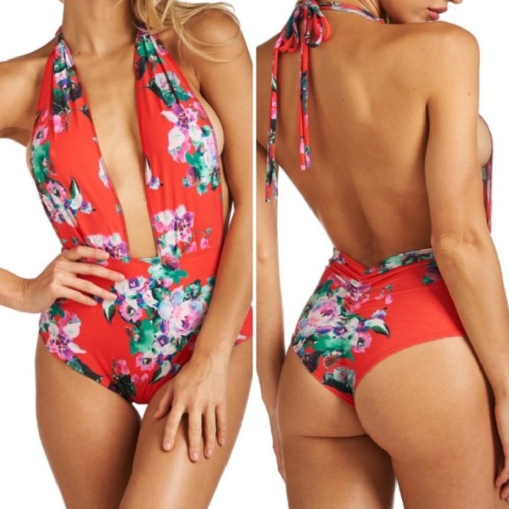 MONTCE Swim Private Beach One Piece in Red Floral